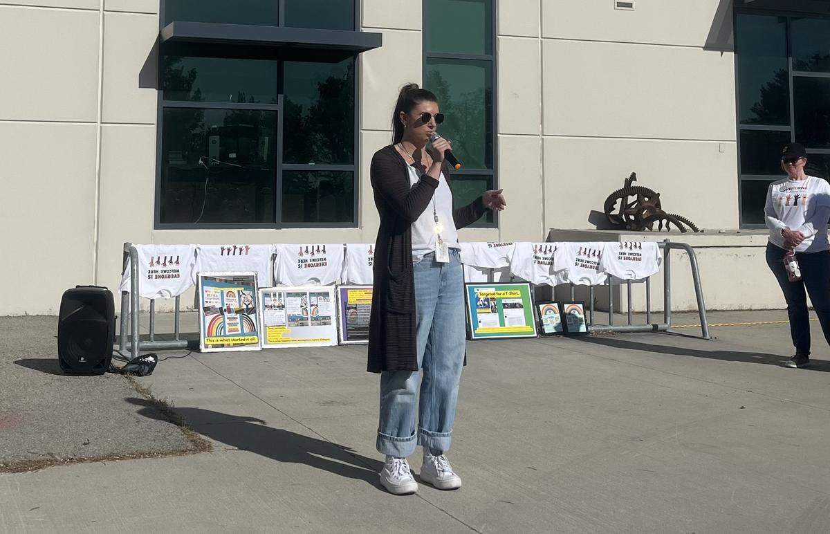 Inama spoke to members of the West Ada Education Association, the school district’s teachers union, at a rally before the board meeting. The union stated in an internal memo that it “strongly disagrees with the current implementation of policy 401.20.”