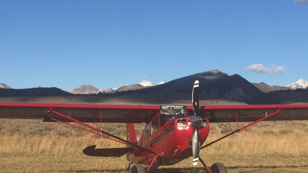 A bush plane is pictured on Michael Borens’ Hell Roaring Ranch property.