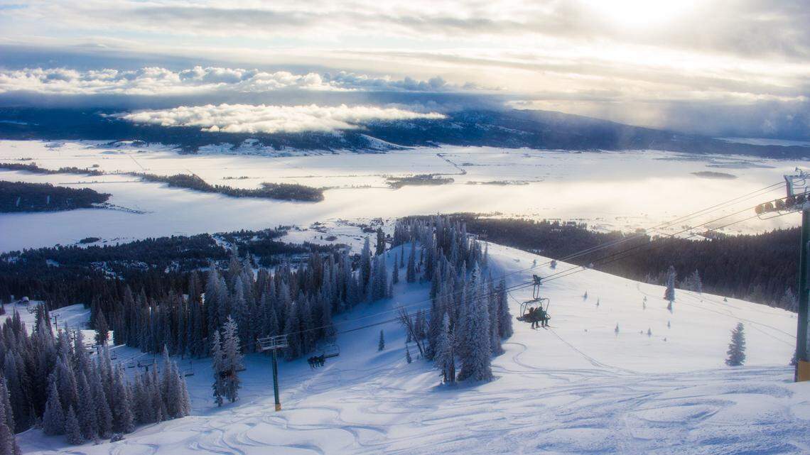 The summit at Tamarack Resort the morning of Jan. 9, 2020, shows a dusting of fresh snow. Tamarack’s president, Scott Turlington, said there will be “plenty of room to spread out” on the mountain to prevent the spread of coronavirus.