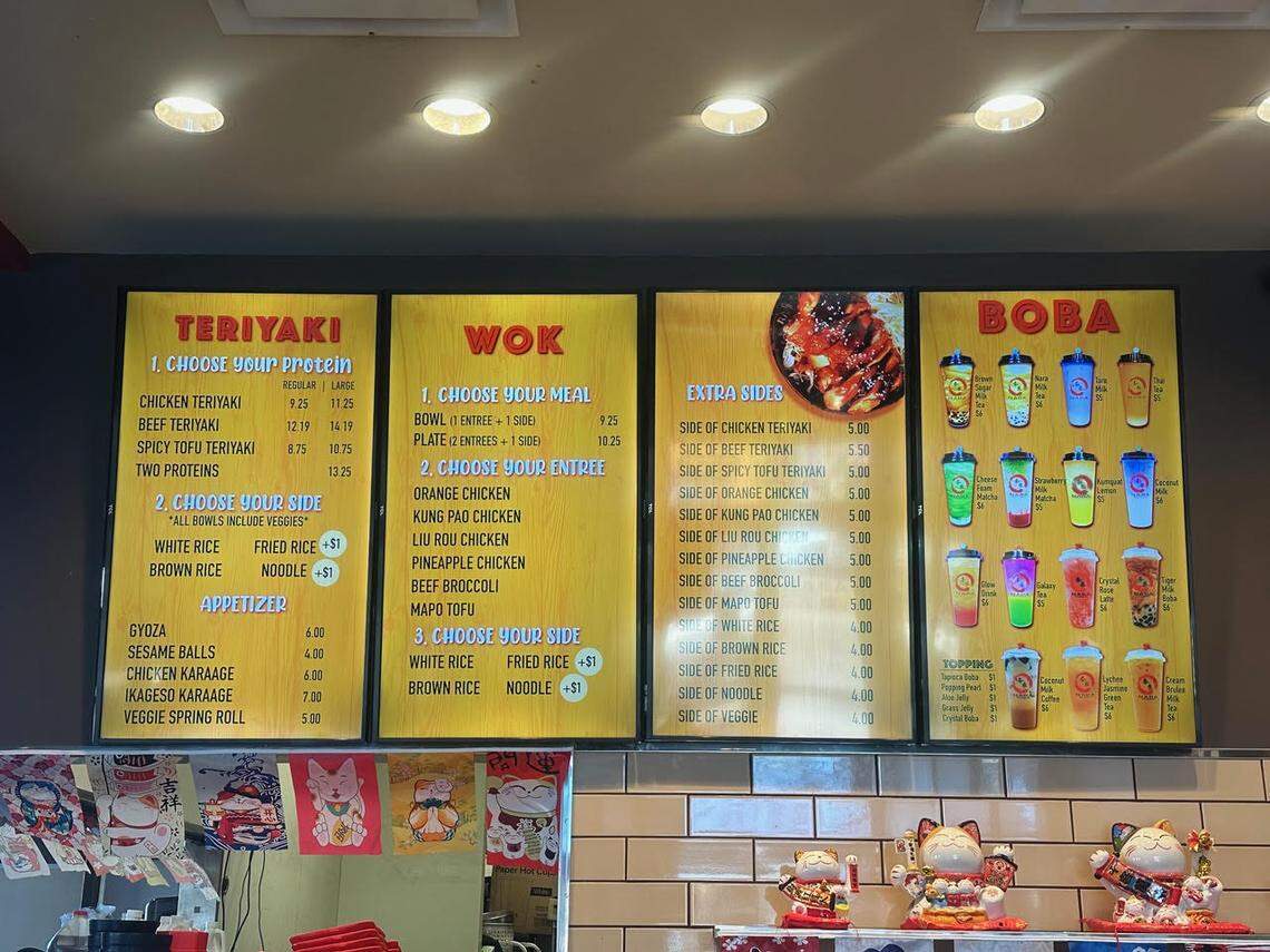 The menu at Nara Teriyaki and Wok includes no ramen.