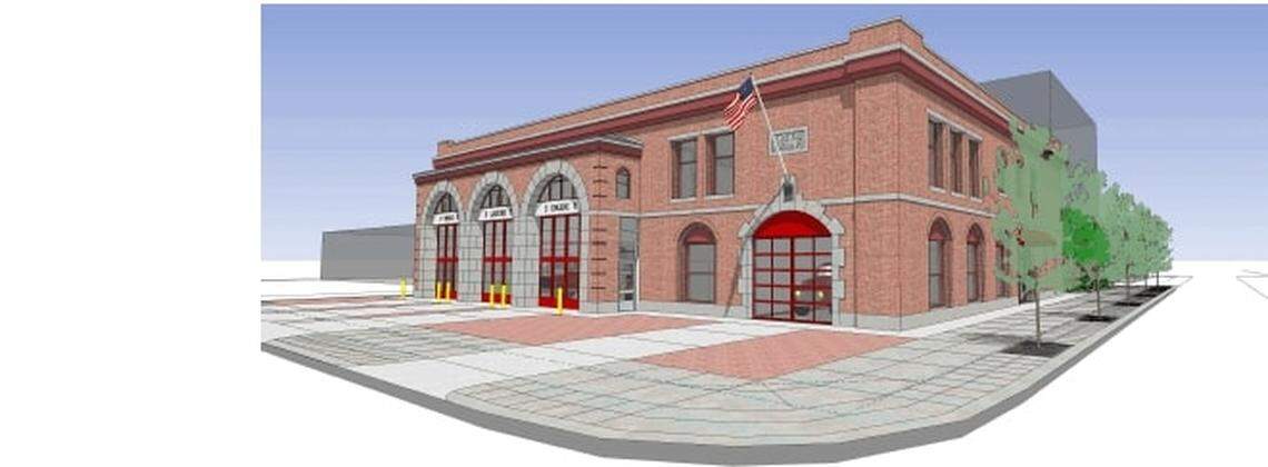 The existing fire station is 51 years old, and some of the bricks and wood flooring will be incorporated in the new design.