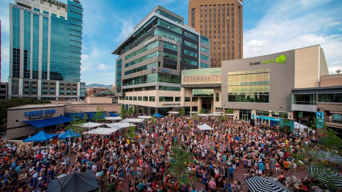 The Grove Plaza, a popular gathering spot for concerts and other events, now belongs to the city of Boise. A deed restriction requires the city to spend any proceeds from selling The Grove on a stadium.
