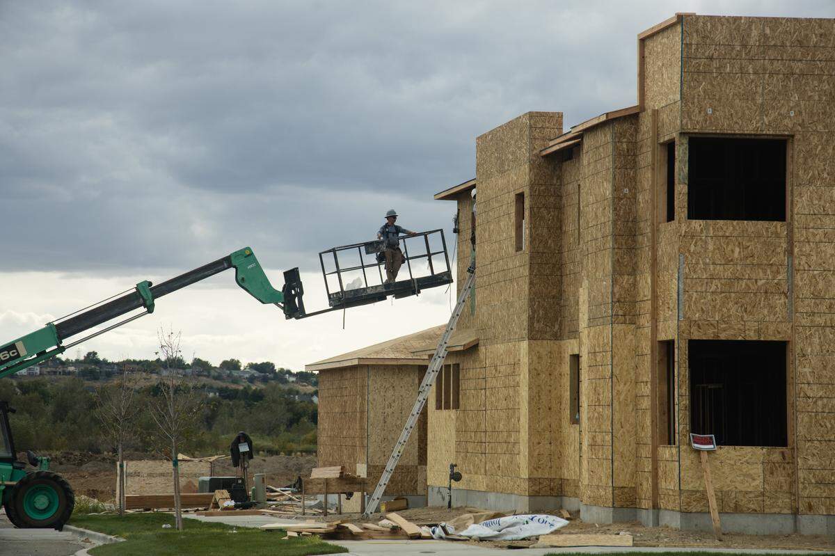 New home construction underway in the Harris Ranch area in late September.