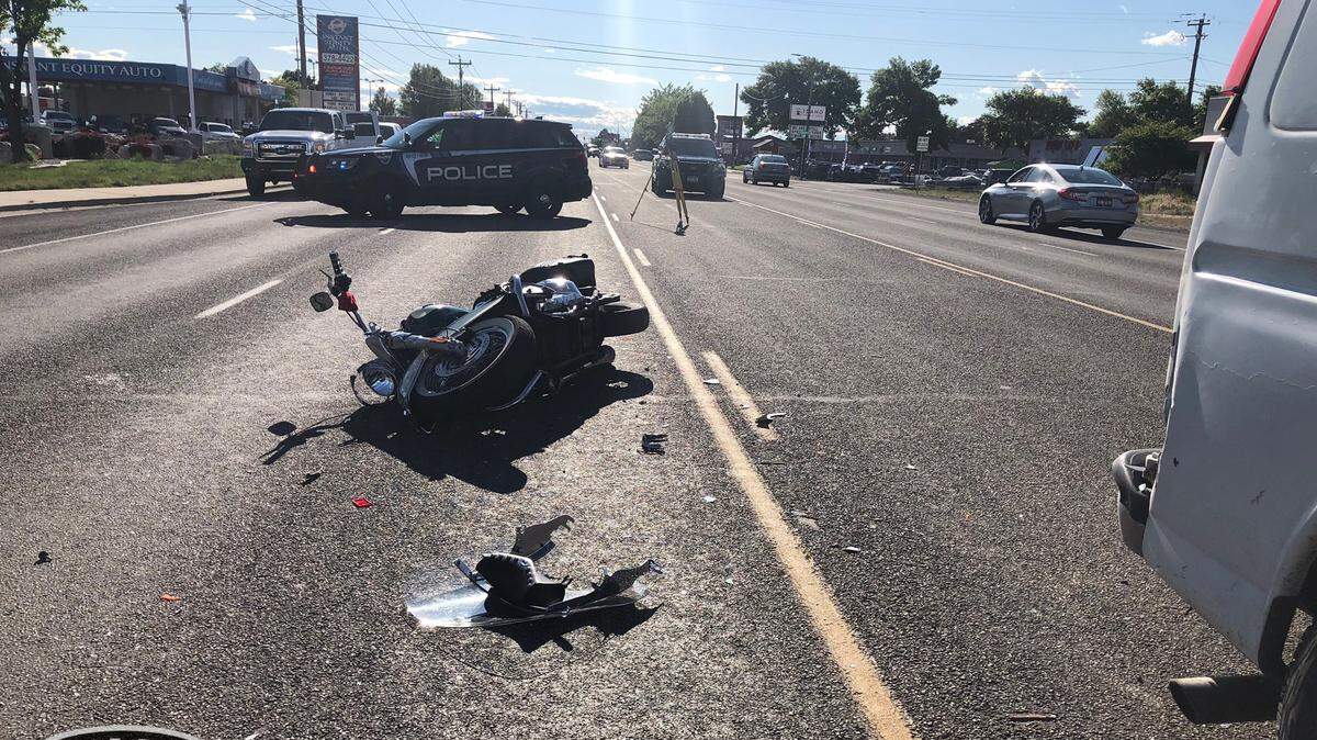 A motorcyclist was seriously injured after colliding with a car Friday, May 15, 2020, at the intersection of West Fairview Avenue and North Hampton Road.