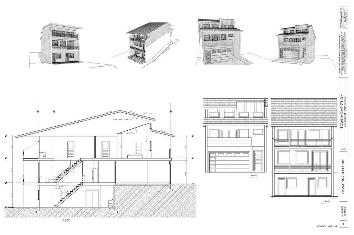 These layouts show potential future single-family townhomes to be part of the Hillview South Subdivision at 4301 W. Hill Road in Boise.