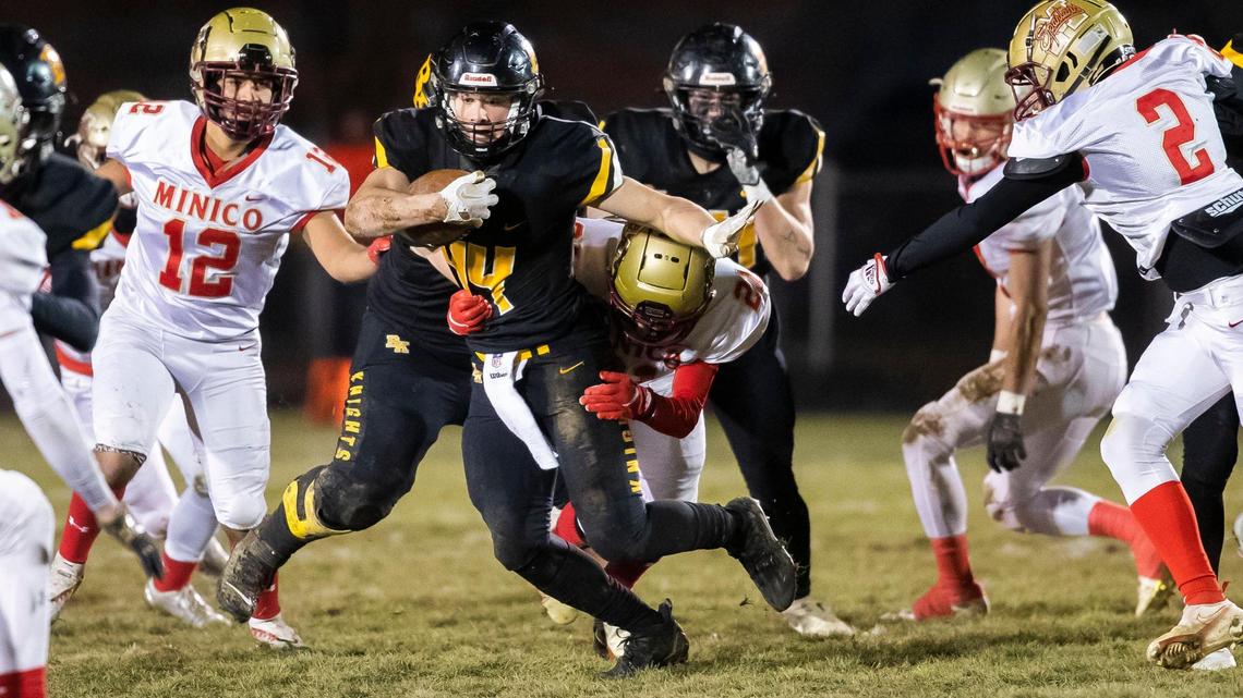 Bishop Kelly’s Peter Minnaert ran for 1,477 yards and 27 touchdowns to make the 4A All-Idaho second team last fall.