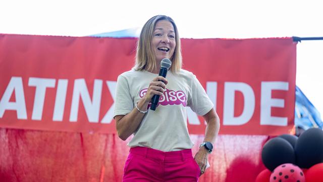 Boise Mayor Lauren McLean at Boise LatinX Pride in May. McLean has kept the Pride flag flying outside of Boise City Hall.
