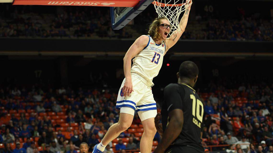 Boise State sophomore forward Andrew Meadow made his second career start for the Broncos against Oakland, and made it count with a 15-point performance.
