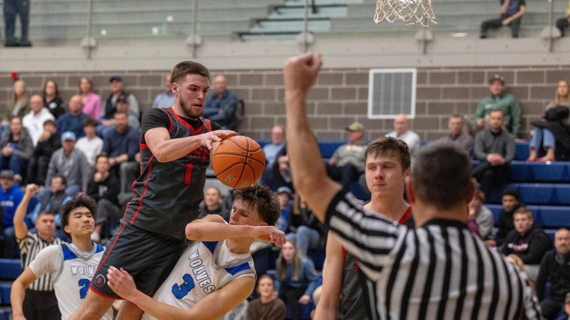 Boise junior Will Gerbert is fouled as he attempts a shot during overtime Tuesday.