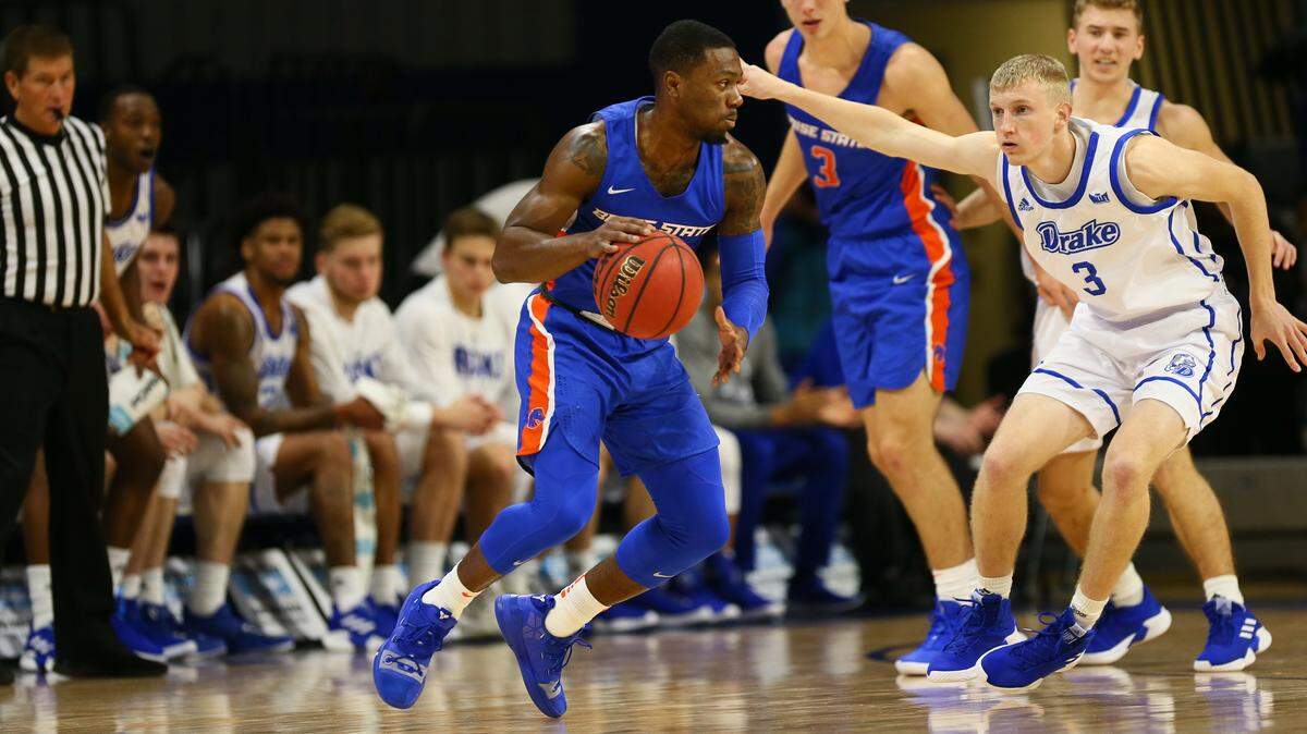 Junior guard Marcus Dickinson had a season-high 14 points in Boise State’s 83-74 loss to Drake on Tuesday in Des Moines, Iowa.