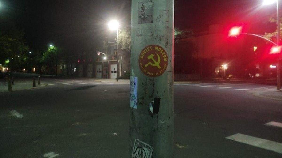 Rory and Seamus Wilson were prosecuted by the city for posting “Soviet Moscow” decals around downtown Moscow.