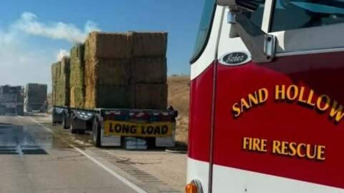 Update: Eastbound Interstate 84 reopened after trailer carrying hay catches fire