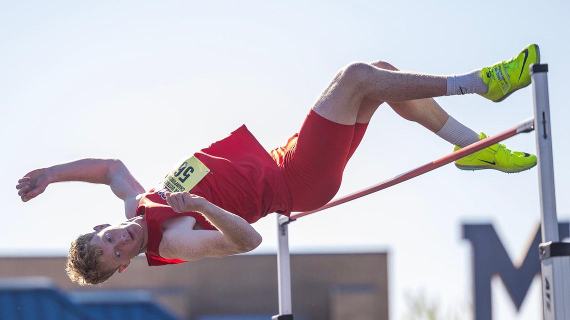 Boise’s Jordan McDonald won the boys high jump at the 5A District Three Track and Field Championships held Friday at Middleton High School.