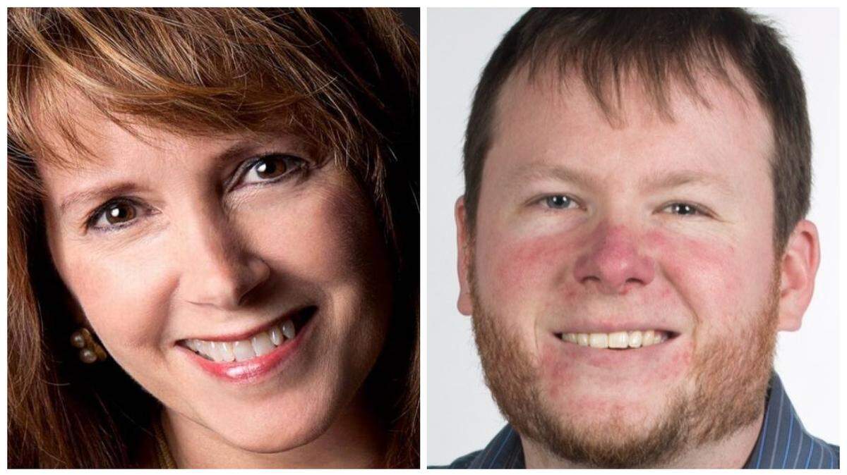 Rhonda Prast, left, and Nate Poppino.