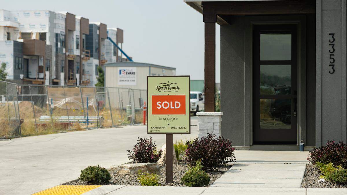 A sign in September reports the sale of a new house by Blackrock Homes in Boise’s East End.