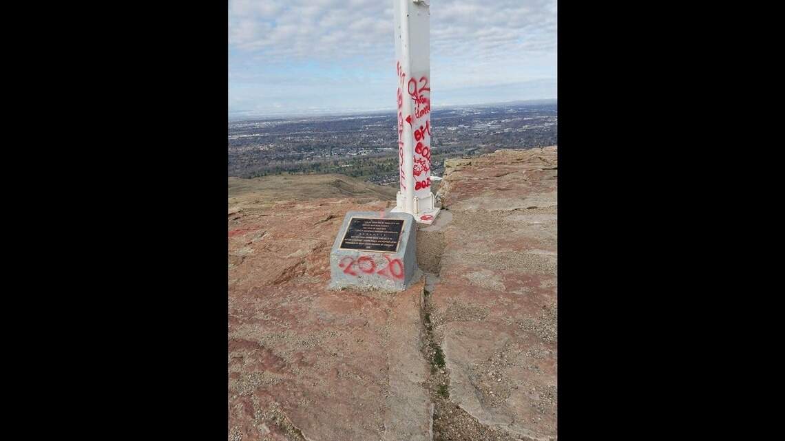 Table Rock vandalized by graffiti, Veterans Cemetery trailhead damaged and closed