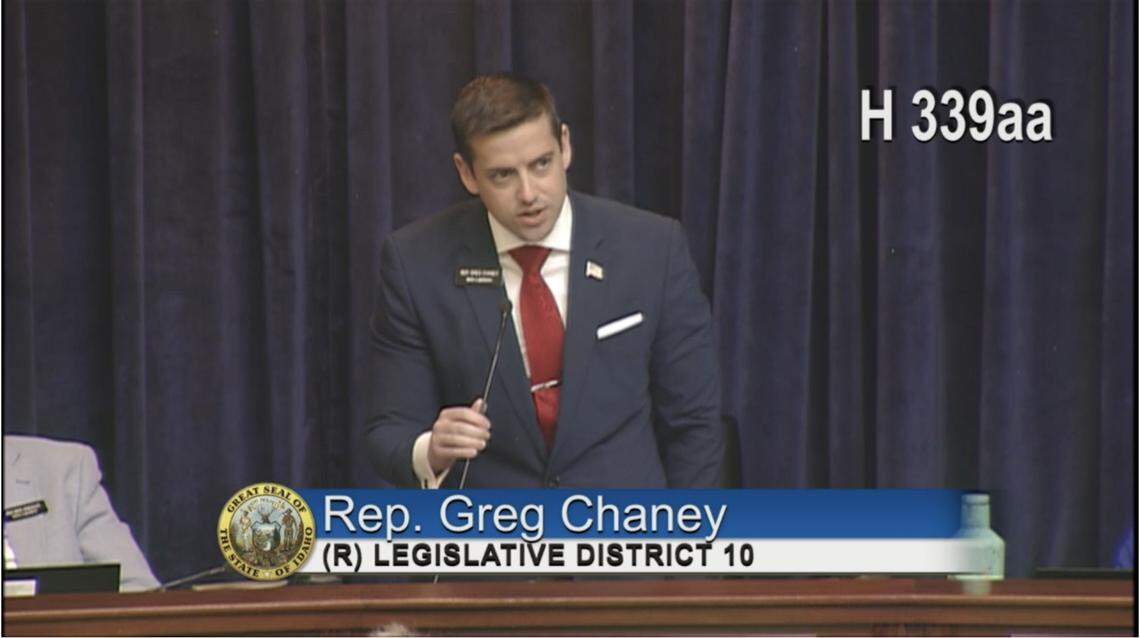 Rep. Greg Chaney debates a bill on the House floor.