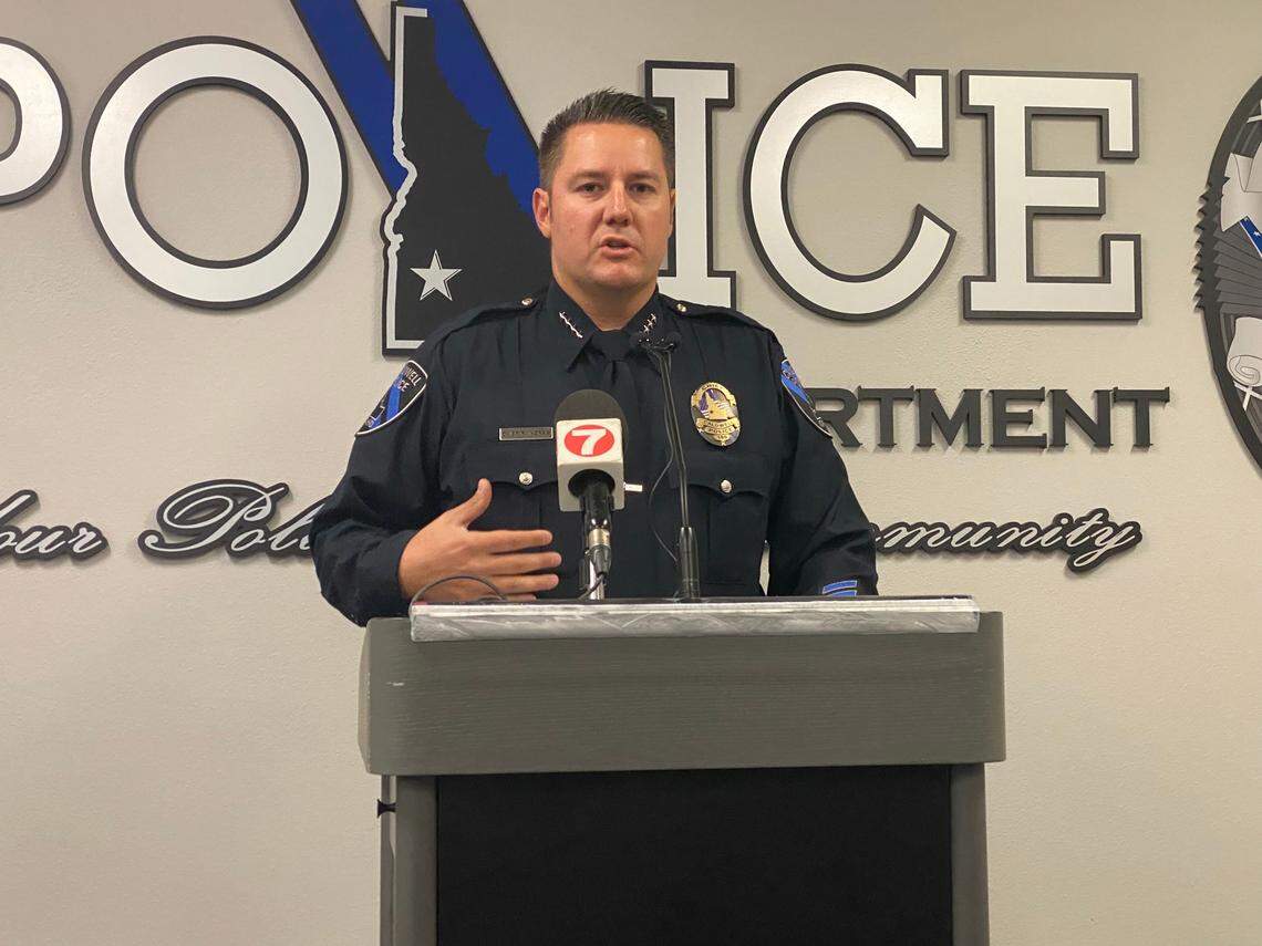 Caldwell Police Chief Rex Ingram speaks during an Aug. 10, 2022 press conference. Since joining the role in July Ingram has made an effort to hire more officers of color.
