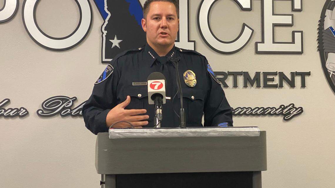 Caldwell Police Chief Rex Ingram speaks during a 2022 press conference. Ingram is the highest-paid employee among City of Caldwell staff.
