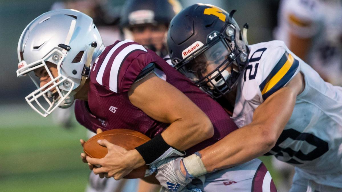 Meridian linebacker Nathan Reynolds, right, is one of 15 returning starters (seven offense, eight defense) for the Warriors, who enter the year with the most expectations since winning the 2007 state title. Meridian travels to 5A SIC favorite Mountain View on opening night Friday.