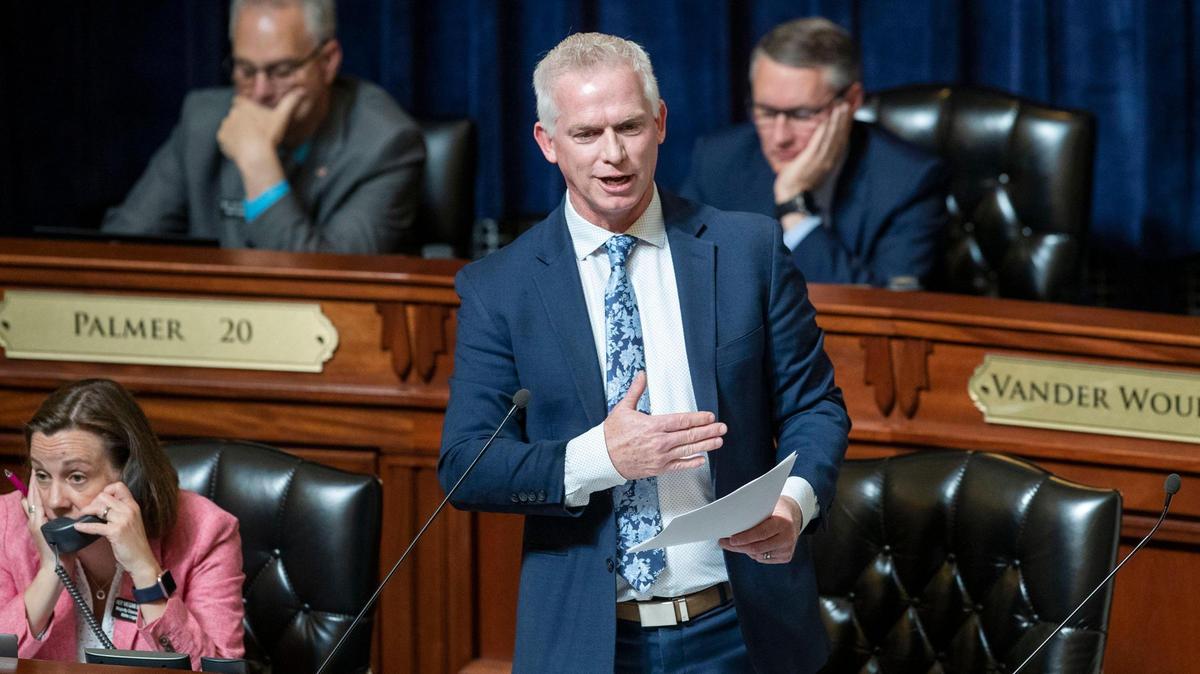 Rep. Jason A. Monks, R-Meridian, debates a bill on Wednesday, April 21, 2021.