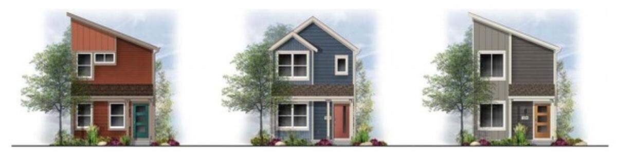 Renderings of the alley-loaded homes proposed as part of the Voyager neighborhood.