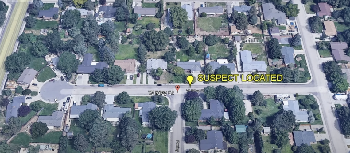 A clip from footage provided by the Boise Police Department shows where police found Ezra Smith after their pursuit. 