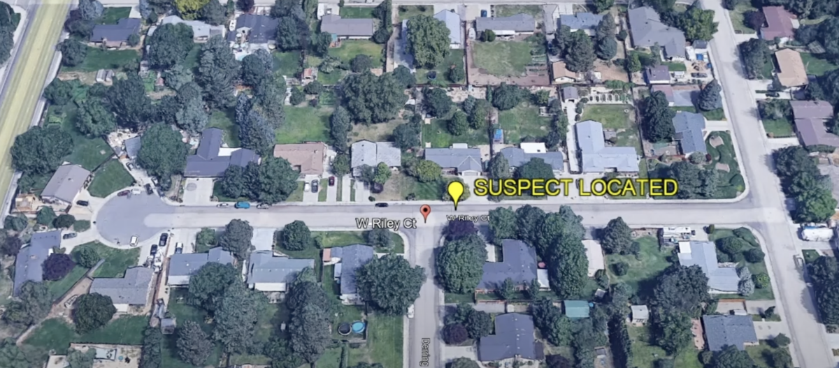 A clip from footage provided by the Boise Police Department shows where police found Ezra Smith after their pursuit. 