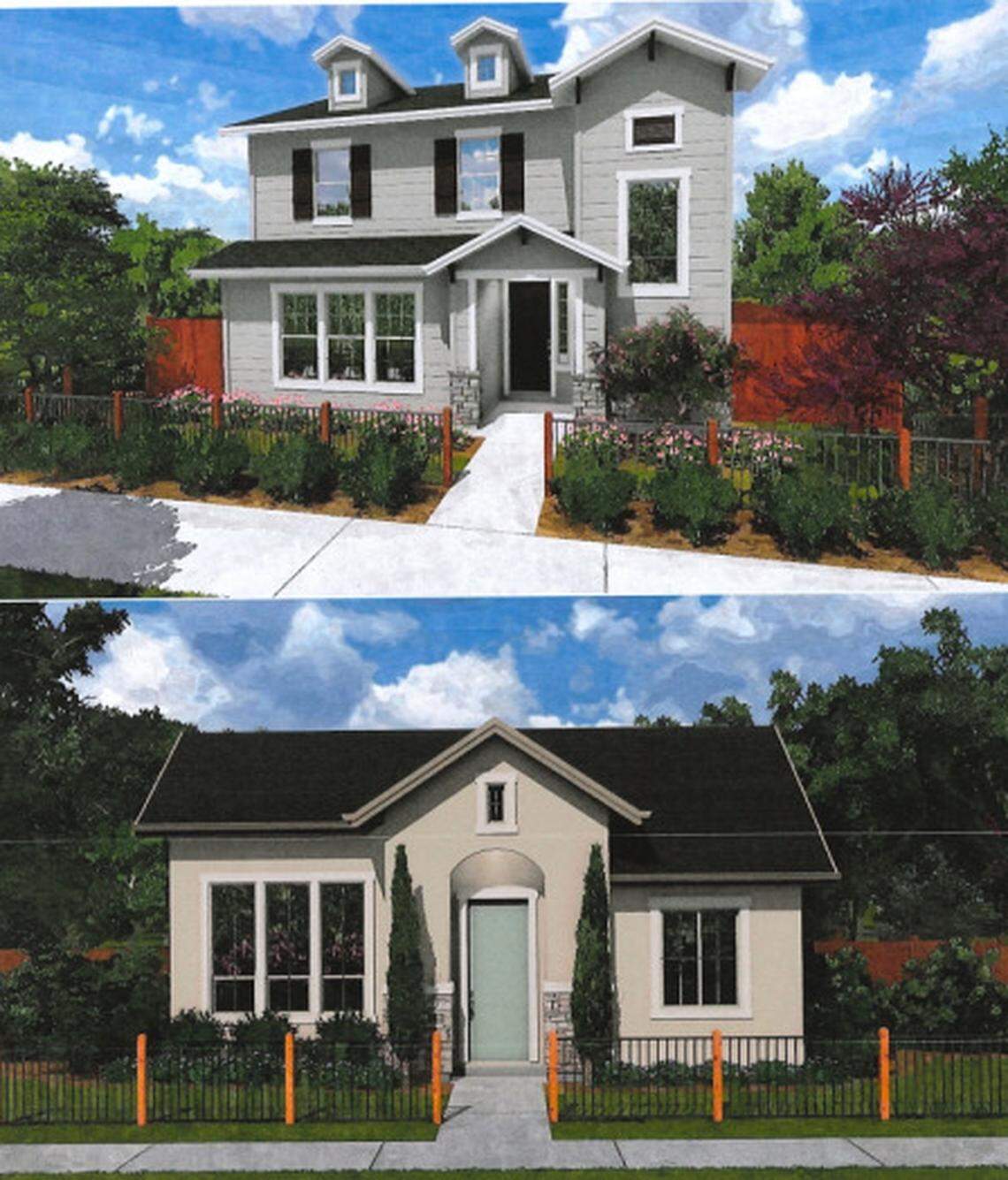 Homes with designs like these could be built by Biltmore Co. in the proposed Gander Creek Subdivision if Meridian approves the development application.