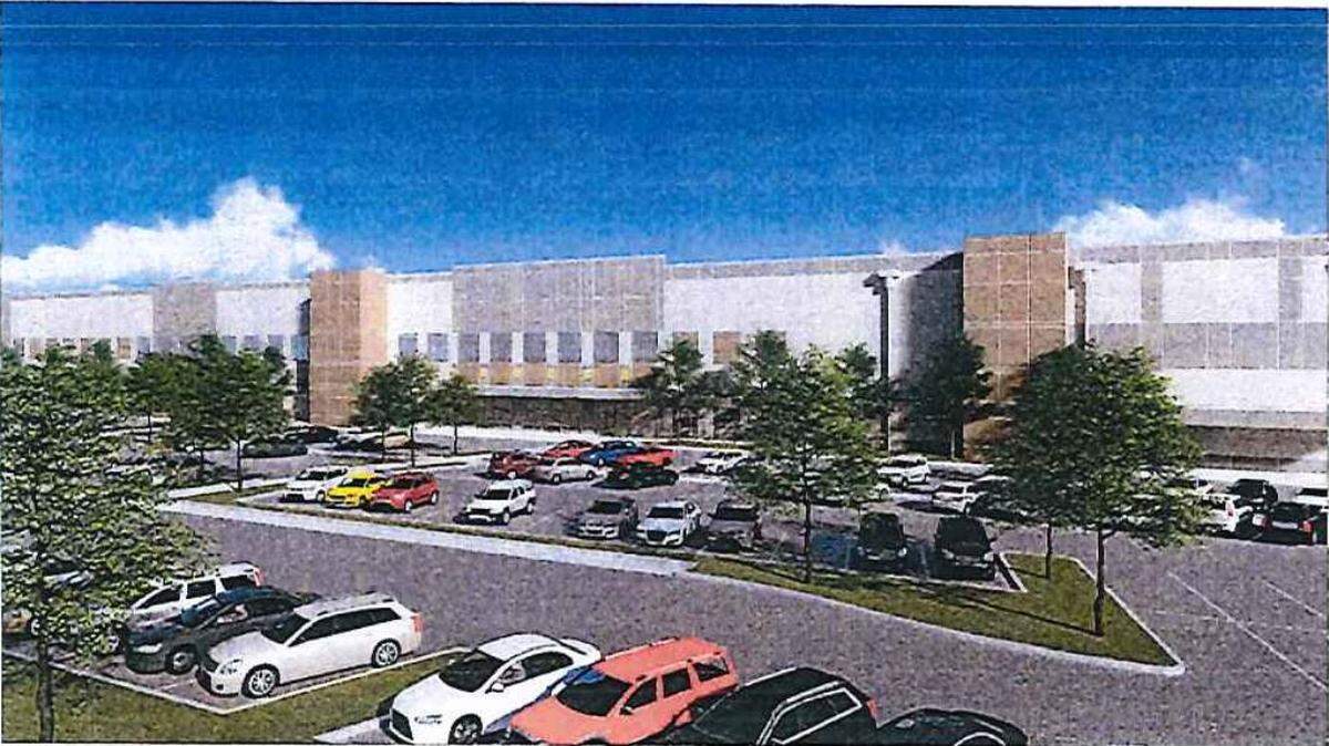 This artist’s rendering is part of an application for a distribution center in Nampa that appears to be for Amazon. The center would be built on the southwest corner of East Franklin and Star roads north of Interstate 84.