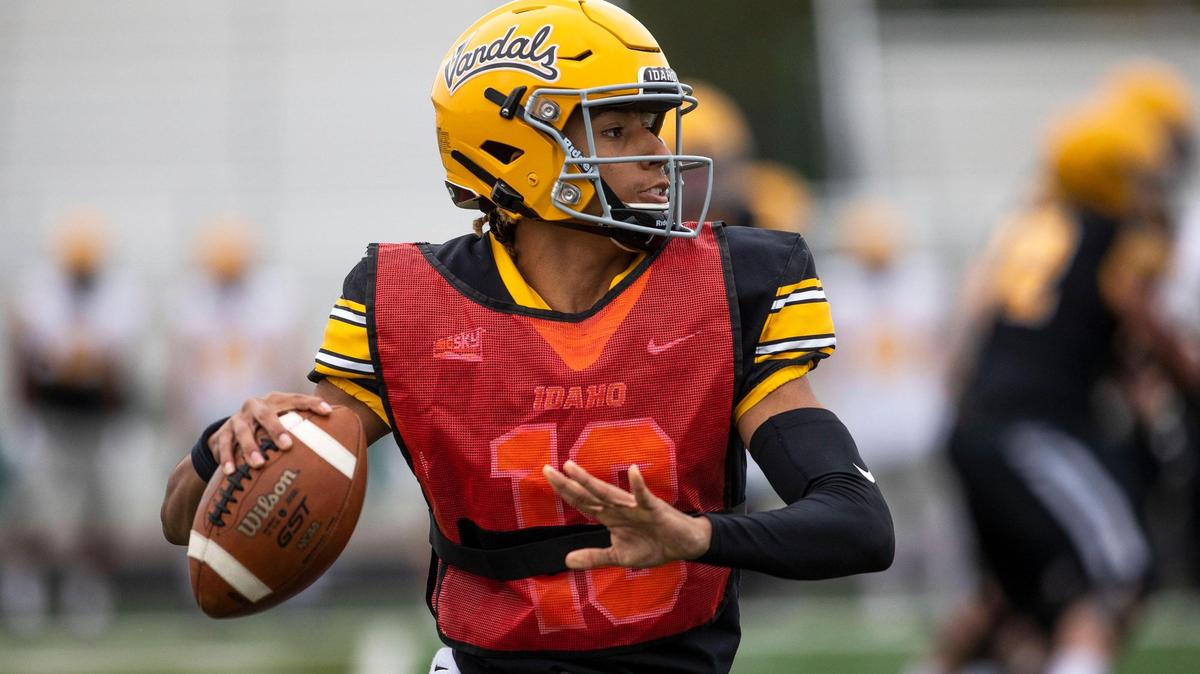Idaho quarterback Gevani McCoy, seen in April at the Vandals’ spring game in Eagle, threw for four touchdowns and caught a fifth on Saturday in a 56-21 win over Portland State.