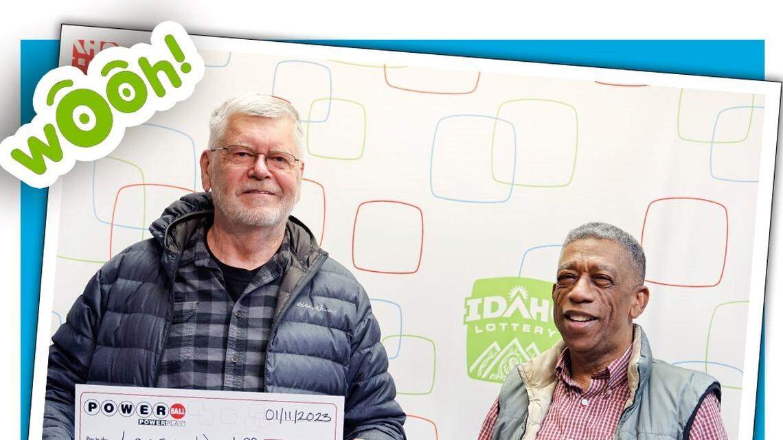 Lawrence Wagstaff (left) from Boise won a huge prize from a Powerball ticket, and he called his friend, Dwight Siddell, to share the news.