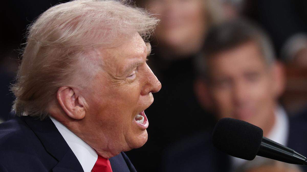 WASHINGTON, DC - FEBRUARY 24: U.S. President Donald Trump delivers his State of the Union address during a Joint Session of Congress at the U.S. Capitol on February 24, 2026, in Washington, DC. Trump delivered his address days after the Supreme Court struck down the administration's tariff strategy and amid a U.S. military buildup in the Persian Gulf threatening Iran. (Photo by Win McNamee/Getty Images)