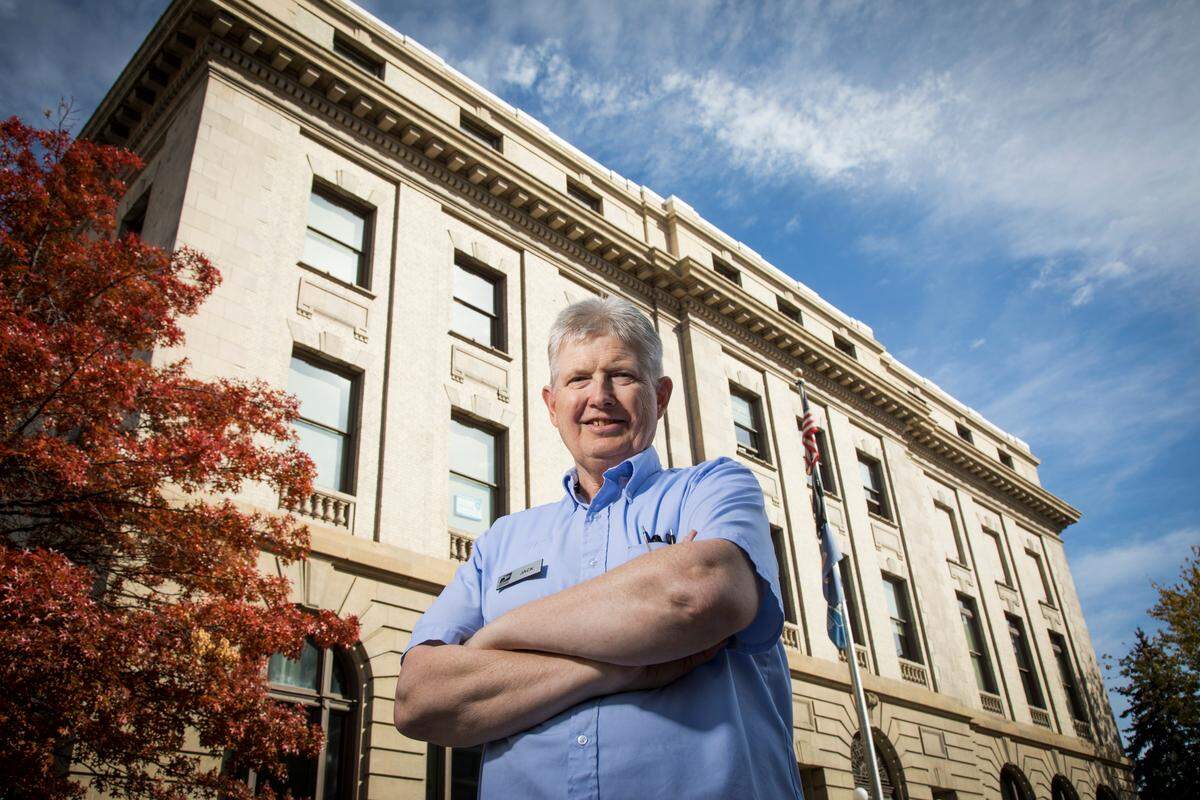 Jack Burstedt, 62, is a window clerk at the Borah Post Office in Downtown Boise.