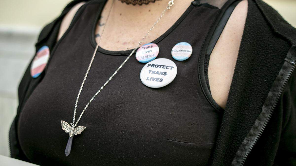 Josie Kohler, the parent of a transgender daughter, wore “protect trans lives” and “trans lives matter” to a Wednesday hearing where Rep. Barbara Ehardt presented her bill that would limit transgender women and girls’ participation in sports.
