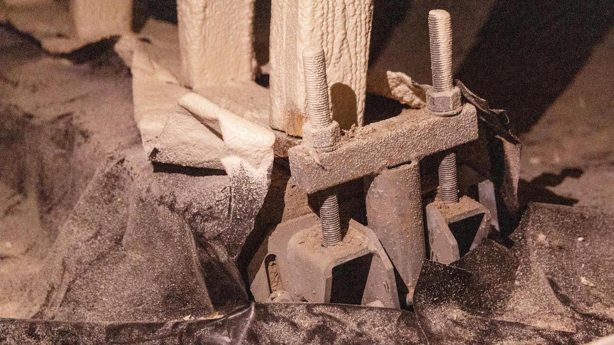 Judy Myers had several helical piers, shown here, installed under her home in the Boise Foothills to repair problems with the foundation.