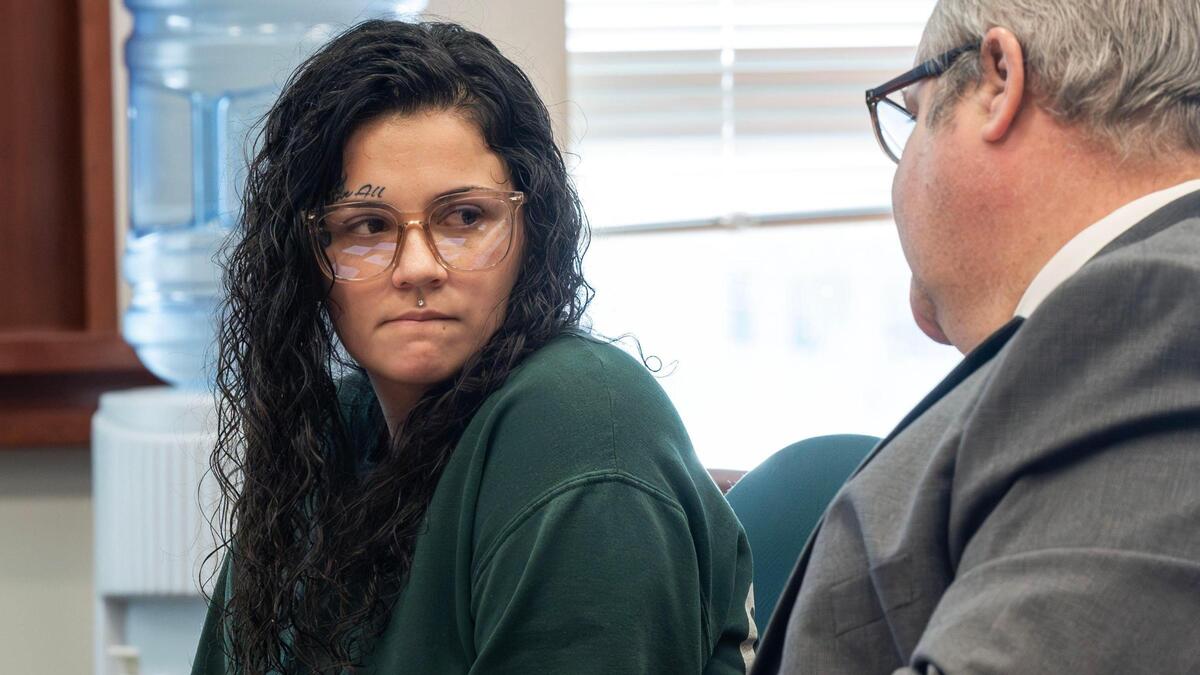 Tia Garcia listens to her defense attorney during her sentencing at the Ada County Courthouse in Boise. “I know I’m more than all of this, and this isn’t who I want to be,” she said in court. “I’m going to use this time to find and better myself.”