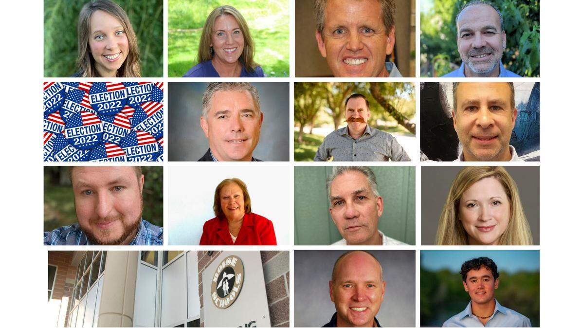 Boise school board candidates, from left, starting with top row, Race 1: Krista Hasler, Beth Oppenheimer, Dave Wagers, Greg Woodard; Race 2: Andy Hawes, Neil Mercer, Matt Shapiro; Race 3: Nate Dean, Dawn King, Todd Kurowski, Elizabeth Langley; Race 4: Steve Schmidt and Shiva Rajbhandari.
