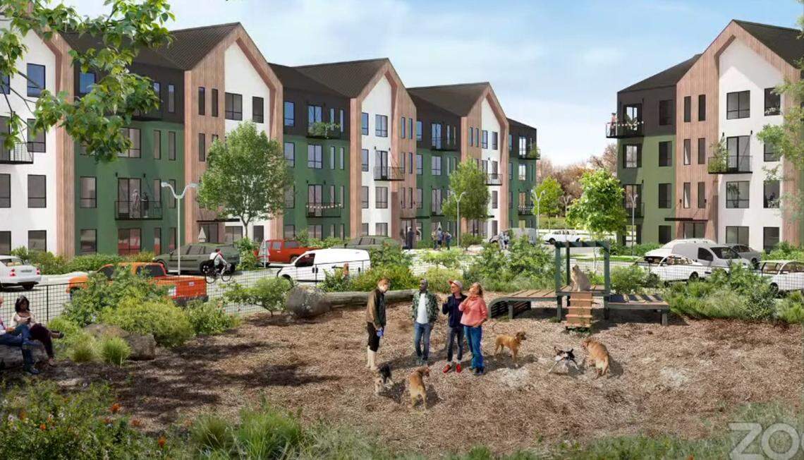 A rendering of the Westlock Village apartments planned along State Street in Northwest Boise.