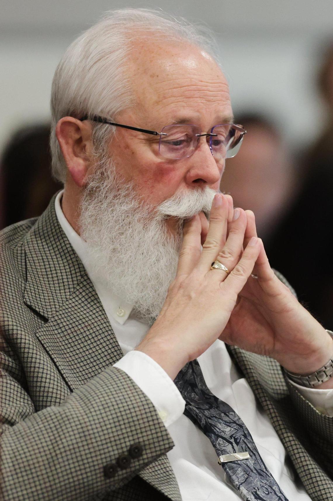 Latah County Prosecutor Bill Thompson listens at the sentencing hearing of Bryan Kohberger, this week at the Ada County Courthouse in Boise. Kohberger, 30, was sentenced to life in prison for killing four University of Idaho students in November 2022.