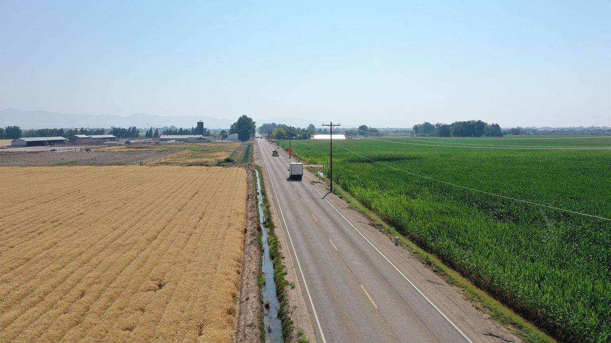 Ustick Road is a busy east-west transit corridor linking Boise, Meridian, Nampa and Caldwell. The city and the Ada County Highway District plan to widen the roadway between Owyhee Storm Avenue and Can Ada Road, shown here near the proposed Murphy Development subdivision.