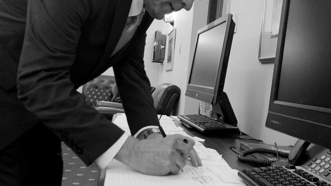 U.S. Rep. Russ Fulcher, R-Idaho, signing a formal objection to the Electoral College results of the November election. Fulcher posted this photo on Twitter.