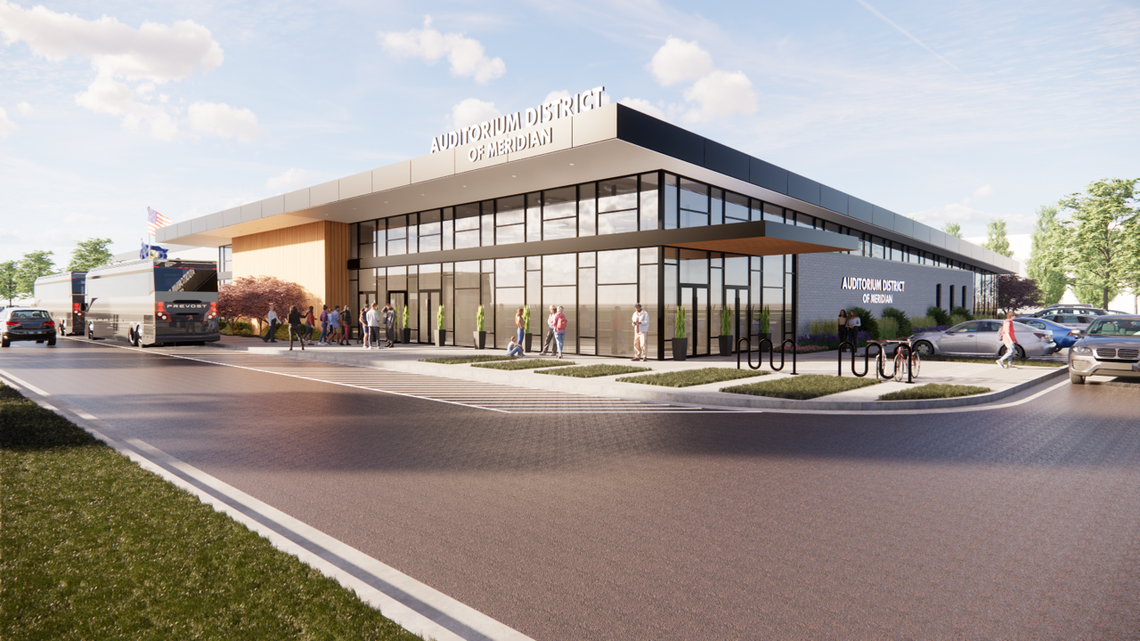 Meridian wants to build an indoor, multipurpose venue that could host sporting and other events. It needs voters to create an auditorium district first. This rendering is a concept of what might be built.