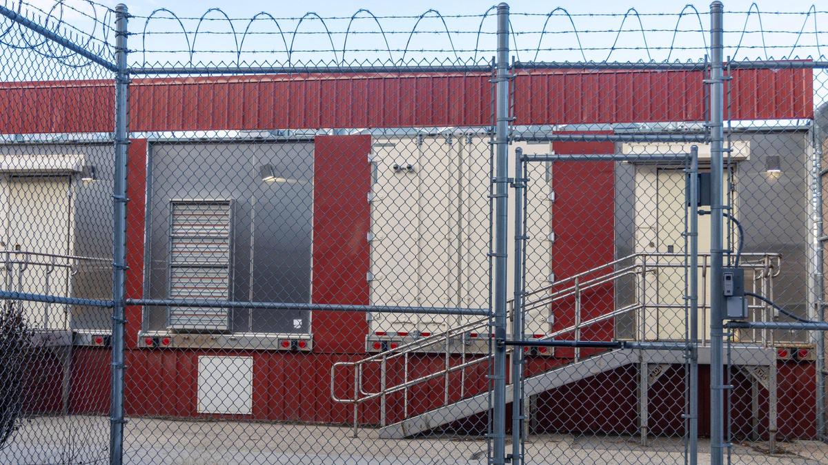The women’s facility at the Canyon County Jail is constructed out of semi truck trailers, Feb. 22, 2024.