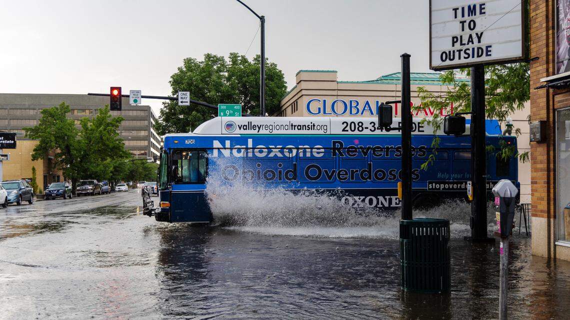 Severe weather hit downtown Boise and surrounding areas Tuesday, when some streets were flooded.