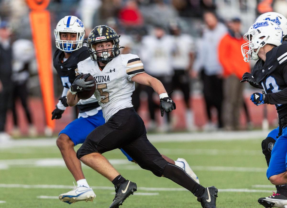 Kuna running back Dallas Konzek ran for 158 yards and two touchdowns in a 45-37 win over Timberline last week. The Kavemen travel to face No. 1-ranked Rocky Mountain in the 6A quarterfinals Friday.