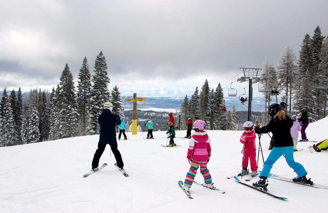 The Bear Chair at Brundage Mountain Resort takes guests to a mid-mountain location with some easy runs for those trying to make the jump from beginner to intermediate.