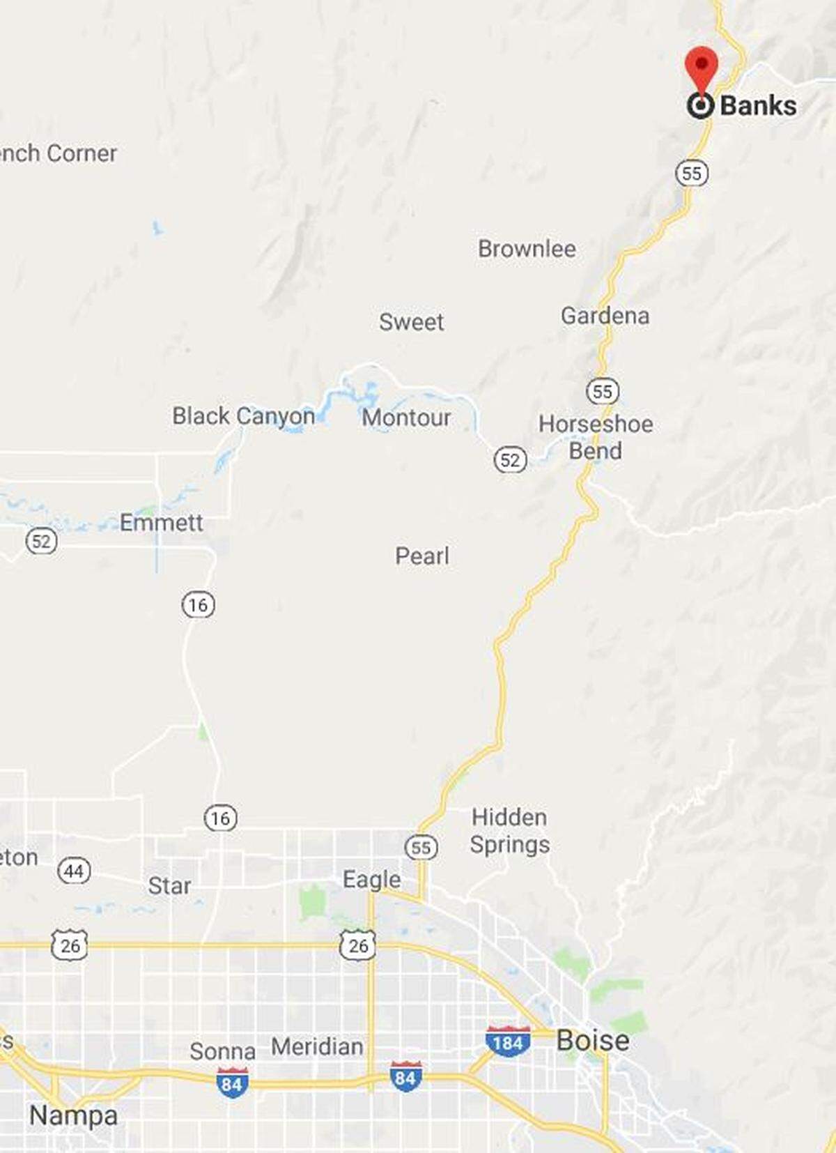 A traffic collision on Idaho Highway 55 north of Banks shut the highway down just after 1 p.m. Tuesday.