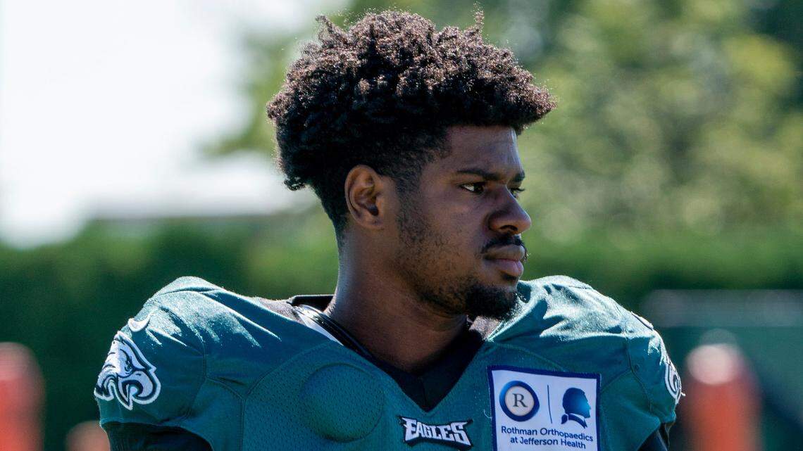 Multiple media outlets say Philadelphia Eagles rookie receiver John Hightower, a Boise State alum, is performing well in his first NFL training camp.