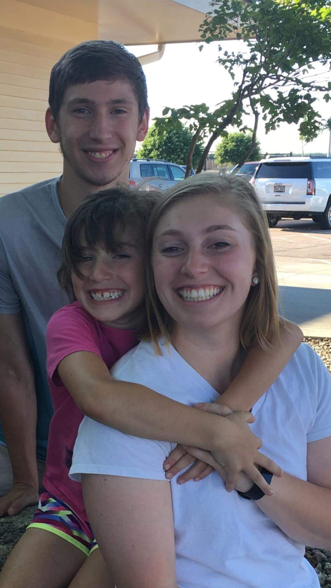 Senior Airman Karlie Westall with her brother Arthur and sister Crystal in the summer of 2017.